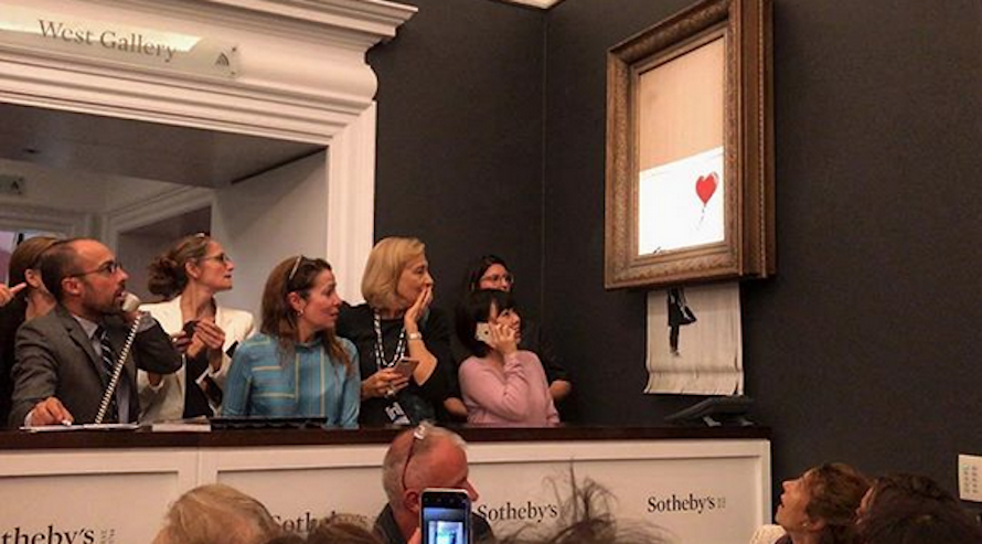 ¿Hay algo artístico en la destrucción por parte de Banksy de su obra «Girl With Balloon», en la subasta de Sotheby’s, una vez fue vendida?